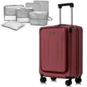 LOUIS KAISER Abierto al frente, Rojo vino, Carry-On 20-Inch, Estilo de lujo mate - 1