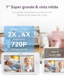 Comfyer Vigilabebés con 2x Cámara, 6000mAh Camara Vigilancia Bebe Inteligente con Pantalla LCD de 7", VOX, Zoom 2X 4X, Visión Nocturna, Monitoreo de Temperatura, Despertador, Comunicación Bidirecciona - 2