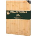 Tabla cortar cocina XL de madera con afilador integrado. Tabla cocina de madera multifuncional para cortar y picar carne, embutidos, queso, pan... Tabla de madera para cocina realizada en bambu - 1