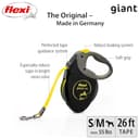 flexi® Giant S/M Gurt 8 m schwarz/neon-gelb, Roll-Leine für Hunde bis 25 kg - 2