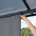 TOOLPORT Gartenpavillon 3x3 m Polycarbonat Dach ca. 6 mm - Hardtop Pavillon mit 4 Seitenteilen und Moskitonetzen in grau - 7