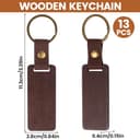 qxayxa 13 Pz Portachiavi in Legno Vuoti, Portachiavi Personalizzati Vuoti per Pittura, Incisione Laser, Decorazioni Fai Da Te, Regali (Rettangolo, Noce) - 2