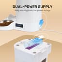 FUKUMARU Automatic Cat Feeder, Timed Pet Feeder for Cats and Dogs with 2 Bowls, 4L Dry Food Dispenser Support Programmable Portion Control, 6 Daily Meals - 4