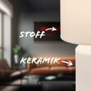 BRILONER - Tischlampe mit Stoffschirm, Kabelschalter, Keramikfuß, Lampe, Nachttischlampe, Tischleuchte, Dekolampe Flur, Bürolampe, Leselampe, Wohnzimmer, Schlafzimmer, 22x37,5 cm (DxH), Weiß - 3