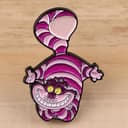 Distrigeek Spilla pins Il gatto di Alice, animale distintivo pin, collezione in metallo smaltato, viola e rosa, Per donne o ragazze, personaggio del film - 3