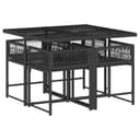 vidaXL Set de Muebles jardín 5 pzas con Cojines ratán sintético Negro - 8