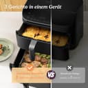 COSORI Airfryer, Heißluftfritteuse 2 Kammern, 10,8 L Heissluftfritteuse, Innovative Mehrfach-Luftgeschwindigkeit, Spart 41 Prozent Platz, Inklusive Rezeptbuch und Edelstahl-Rost, Silbergrau - 8