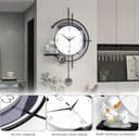 TWFJEL Moderno Reloj de Pared, Grande Minimalista Reloj Pared Decorativo Silencioso sin tictac Orologio de Quarzo Acrílico+Esfera de Madera con Estante Art Deco para Cocina Sala Dormitorio Oficina - 5