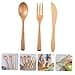 MOLUCKFU Set Posate in Legno di Faggio 3 Pezzi Stile Giapponese, Stoviglie Portatili Ecologiche Biodegradabili per Uso Domestico e Intrattenimento Indoor e Outdoor - 4