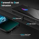 HikerClub for ROG Phone 8 and ROG Phone 8 Pro (2024) Case Transparent Clear PC Back and TPU Silicone Black Slim Thin Soft Edges Shockproof Anti-Slip Bumper Protective Cover - 4