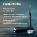 Philips Sonicare DiamondClean Prestige 9900 elektrische Zahnbürste - Schallzahnbürste mit SenseIQ, A3 Premium-All-in-One-Bürstenkopf und Ladeetui in Mitternachtsblau (Modell HX9992/12) - 10
