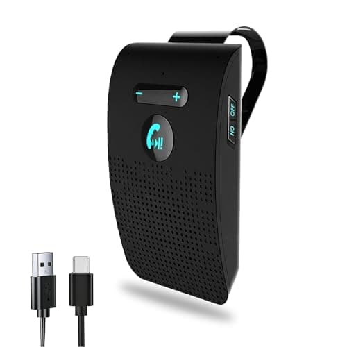 JUZELY Vivavoce Bluetooth per Auto per Fiat Brava Bravo Bravissimo, Altoparlanti Auto con Accensione Automatica, Connessione Doppia e Aletta Parasole