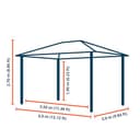 TOOLPORT Gazebo da giardino 3x4 m - 100% impermeabile – Alu Deluxe - con 4 teli laterali – Gazebo color ocra – Tetto in pannelli di policarbonato - 4