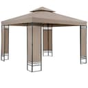 Casaria Gazebo Lorca Padiglione 3x3m in Metallo Resistente Idrorepellente con Pannelli Laterali Tendone da Giardino Feste - 1