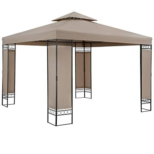 Casaria Gazebo Lorca Padiglione 3x3m in Metallo Resistente Idrorepellente con Pannelli Laterali Tendone da Giardino Feste