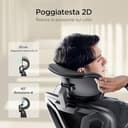 Hbada P5 Sedia da ufficio ergonomica con poggiatesta regolabile e supporto lombare, comodo cuscino a molla, supporto per sedia da computer, funzione inclinabile, sedia girevole in rete con poggiapiedi - 5