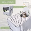 Mobiclinic® Pets, Arenero Gatos Cubierto, Cajón extraíble, Incluye Pala, Catbox, Doble Entrada Frontal y Superior con Tapa, Rejilla, Estética Elegante, Estructura Desmontable - 5