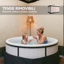 Outsunny Gazebo da Giardino 3x3.6m con Parete, Zanzariera, Gazebo da Esterno con Doppio Tetto, Fori di Drenaggio, Supporti Superiori Regolabili, Struttura Metallo, Giardino Terrazzo Feste Patio, Cachi - 5