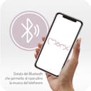 Sdraietta MoMi KENANI SAND per bambini fino a 9 kg, con display LED, telecomando, Bluetooth, alimentazione a batteria o elettrica, cintura di sicurezza a 5 punti, aro e giocattoli - 3