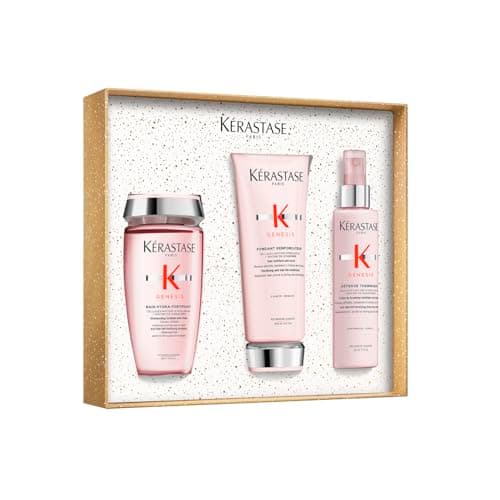 Kérastase, Genesis, Kit per Capelli Fini e Fragili, Shampoo + Balsamo + Termoprotettore, Azione Fortificante, Capelli Più Forti, Bain Hydratation + Fondant +Défense Thermique, 250 + 200 + 150 ml