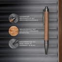 Hörner Boscus Design Kugelschreiber I Walnussholz I Blaue Tinte I Strichstärke M 1 mm I Druckkugelschreiber I Hochwertiges Etui mit Holzkugelschreiber I Stift für Männer und Frauen - 3