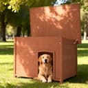 BAKAJI Cuccia per Animali Domestici in Legno di Cipresso, Casetta per Cani e Gatti con Tetto Apribile, Casa da Esterno ed Interno Resistente Alle Intemperie con Tettoia Asfaltata, 116 x 79 x 81 cm - 4