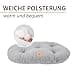 Ferplast Dog Bed Cushion for Medium Dogs, Cat Bed, Washable Synthetic Boucle Fabric, Soft Padding, 78 x 50 x 5 cm, Grey - 3