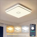 Deckenlampe, 24W LED Deckenleuchte Dimmbar mit APP, 3000-5000K Warmweiß/Naturweiß/Kaltweiß Modern lampe eckig mit Nachtlicht, Badezimmer Lampe decke für Bad Wohnzimmer Küche Flur Schlafzimmer, 32CM - 1
