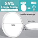 Swoieltr Plafón Baño Techo 4000K Blanco Natural, Ø50cm Ultrafino Tamaño Extra Grande Ceiling Light 48W 4800LM Súper Brillante Redondo Lampara Techo Plafon IP44 para Salon, Dormitorio, Comedor, Cocina - 2