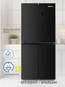 Heinrich´s Cross Door Kühlschrank, Kühlgefrierkombination mit 421L Gesamtvolumen, inkl. Total-No-Frost Funktion, 150L Gefriervolumen, LED Beleuchtung, Multi-Airflow und Fresh Converter System, Six - 2