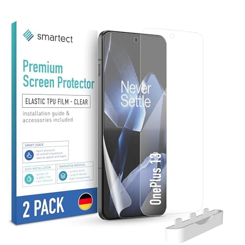 smartect TPU Protector de Pantalla [2 Piezas, Clear] para OnePlus 13, Cubre toda la Pantalla, Película Protectora sin Burbujas, Anti-huella