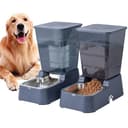 Dispensador automático de comida para perros y agua para perros, 5 L, dispensador de comida para gatos y gatos para perros medianos y grandes, gatos y otros animales (juego de 5 L, gris oscuro) - 1