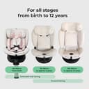 My Babiie MBCS400 360° Spin R129 Baby Car Seat – Support Leg, ISOFIX, Birth to 12yrs (40-150cm), i-Size, ERF, Group 0+/1/2/3, Rotating 360 Swivel - Pink Leopard - 4