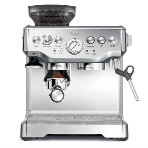 Sage - The Barista Express - Bean to Cup Coffee Machine with Grinder and Manual Milk Frother - 16 Grind Settings, 15 Bar Pump, PID Temp Control, Brushed Stainless Steel