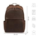 STILORD Marino Elegante Mochila Cuero Genuino para Hombre y Mujer Mediano - Mochila Universidad 13-14 Pulgadas Mochila Portátil Cuero - como Mochila City antirrobo Color:Zamora - marrón - 3