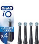 Oral-B iO10 Electric Toothbrush, 1 Handle, 1 Toothbrush Head & Charging Travel Case, 7 Brushing Modes, Smart Charger, 2 Pin UK Plug, Cosmic Black + 4 Oral-B iO Ultimate Clean Electric Toothbrush Heads - 3