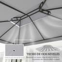 Outsunny Techo de Repuesto para Cenador, 4x3 m, Cubierta de Repuesto con Techo Doble, 10 Orificios de Drenaje y Protección UV, Solo Toldo de Recambio para Pabellón Gazebo, Gris Claro - 3