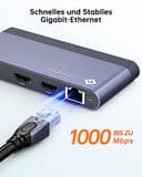NOVOO USB C Docking Station 4K@60Hz Dual HDMI Gigabit Ethernet 8-in-1 USB C Hub Adapter mit Dual HDMI,PD 100W,2 USB-A, SD&TF für MacBook Air/Pro M2, Dell, XPS 15,HP, Lenovo und mehr Typ C Geräten - 5