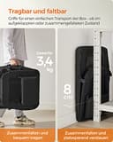 Feandrea Hundebox faltbar, Transportbox Hund, L, Hundetasche, Oxford-Gewebe, Netzstoff, atmungsaktiv tragbar transportabel, Metallrahmen, mit Griffen, Taschen, 70 x 52 x 52 cm, schwarz PDC70H - 3