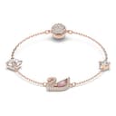Swarovski Pulsera Dazzling Swan, Cierre magnético, Cisne, Rosa, Baño tono oro rosa - 1
