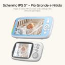 Boifun Baby Monitor con Telecamera Rotante 360° HD, Schermo IPS 5”, Audio Bidirezionale, Rilevamento Temperatura, Batteria 3050mAh, Zoom 3X, Visione Notturna,Modalità VOX, Ninne Nanne per Neonati - 7