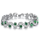 Crystalline Azuria Donna 18ct Placcato Oro Bianco Bracciale Tennis con Verde Smeraldo simulato Cristalli di Zirconi 18 cm - 1