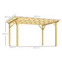 Outsunny Pergola Garten im Freien 3 x 4 m versenkbare Schiebepergola, Holzpergola, Gartenlaube für Kletterreben, Blumen, Rosen, Pergola für Terrasse, Patio, Naturholz - 7