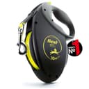 Flexi Giant Professional - Guinzaglio avvolgibile a fettuccia, Per cani fino a massimo 50 kg, Nero/Neon, L - 10m - 1