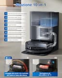 ECOVACS DEEBOT T80 OMNI Robot Aspirapolvere Lavapavimenti, 18.000 Pa, Spazzola OZMO ROLLER, ZeroTangle 3.0, Lavaggio Mocio con Acqua Calda a 40-75 °C, Asciugatura ad Aria Calda, Nero - 5