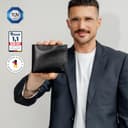 Berliner Bags Portafoglio Uomo in Vera Pelle con Protezione RFID, 4 Carte, 2 Scomparti Banconote, Portamonete, Tasca Documenti, Gettone Carrello, Scatola Regalo – Nero - 3