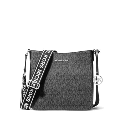 Michael Kors Crossbody Purse for Women Jet Set Travel Small Signature Logo Messenger Bag (Black)