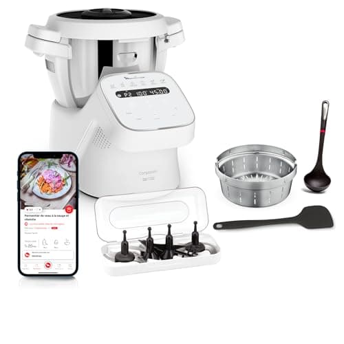 Moulinex, Companion, Robot da cucina, 14 funzioni, Capacità XL 10 persone, Grigio, Made in Francia, HF8408F1