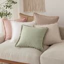 Foindtower Set de Fundas de cojín de Lino con Flecos, 2 Unidades, Decorativas, Estilo Bohemio y rústico, con borlas, Suaves, Fundas de Acento para sofá, Cama, hogar, 40 x 40 cm, Verde Salvia Claro - 7