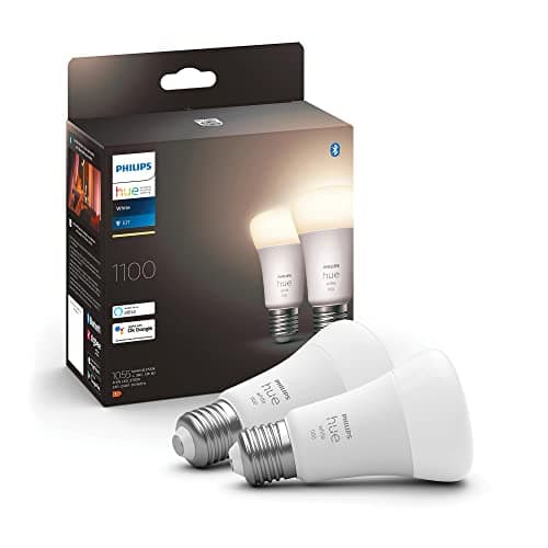 Philips Hue New White Smart Light Bulb 75W - 1100 Lumen 2 Pack [E27 Edison Screw] with Bluetooth. Works with Alexa, Google Assistant, Apple Homekit. for Indoor Home Lighting, Livingroom and Bedroom.